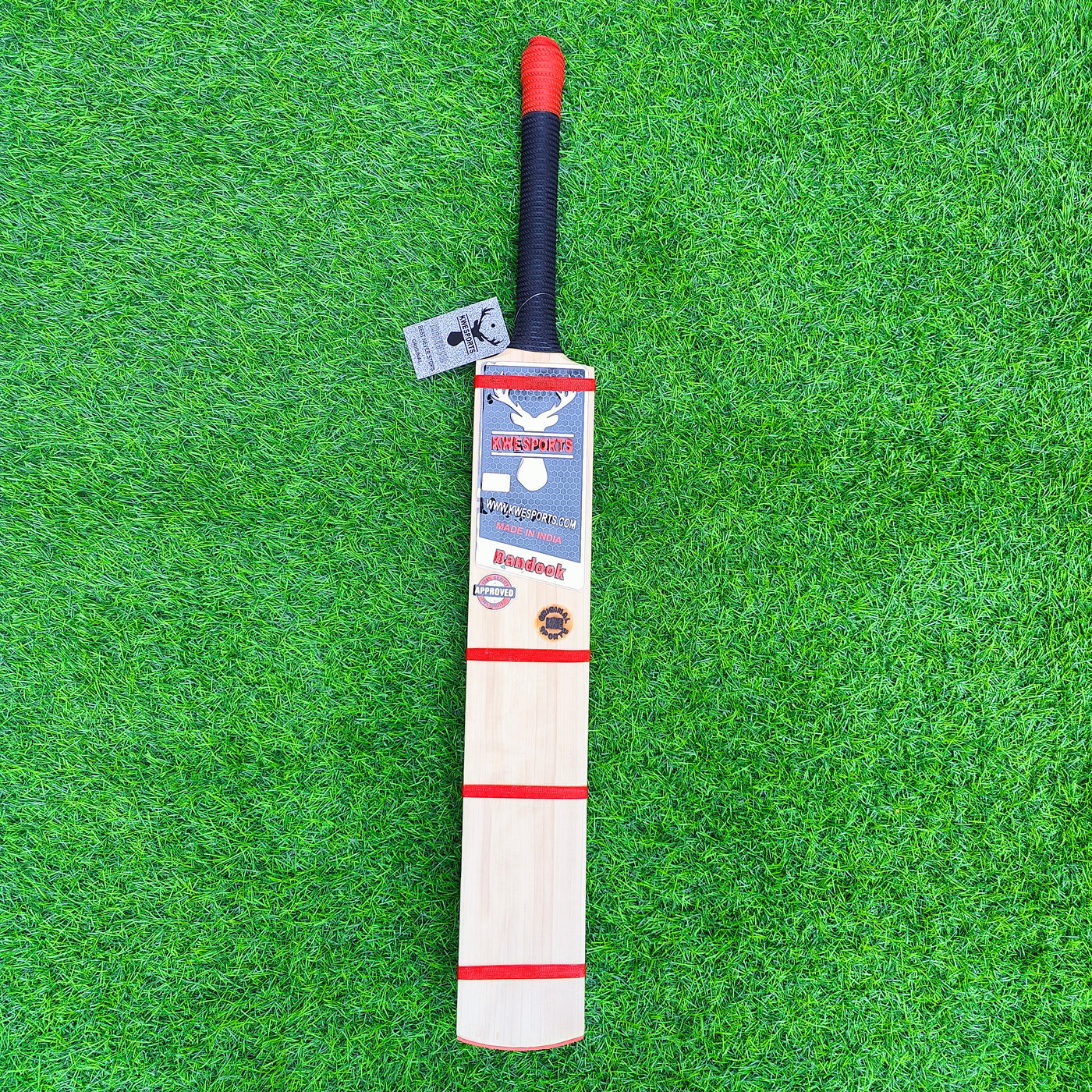 Kwesports Bandook bat 4 Scoop Cut Kashmir Willow Hard Tennis Bat