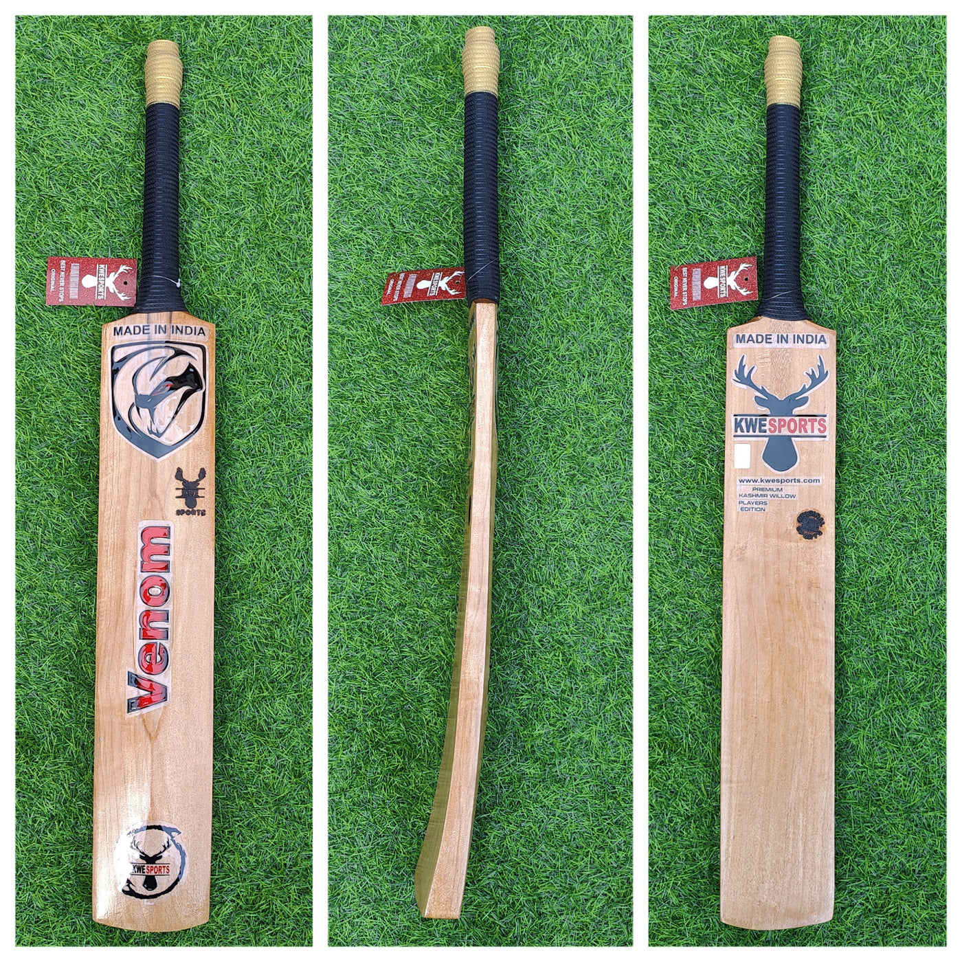 Kwesports Venom Pro Kashmir willow Hard tennis bat - Gold Edition